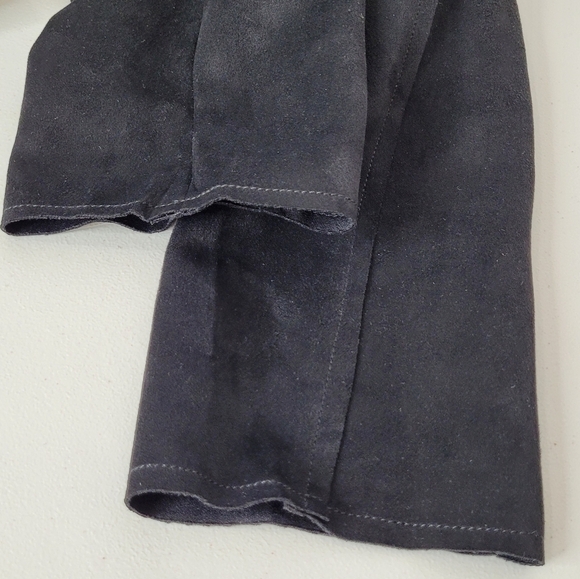 Tahari Black Faux Suede Open Front Duster Jacket - Sz XS - Picture 11 of 15